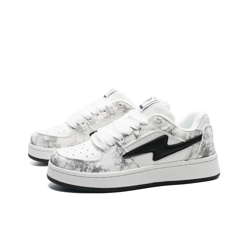 T628 Lightning Puffy Shoes Slip Resistant, Abrasion Resistant, Lightweight Low Top Skateboard Shoes Unisex-33