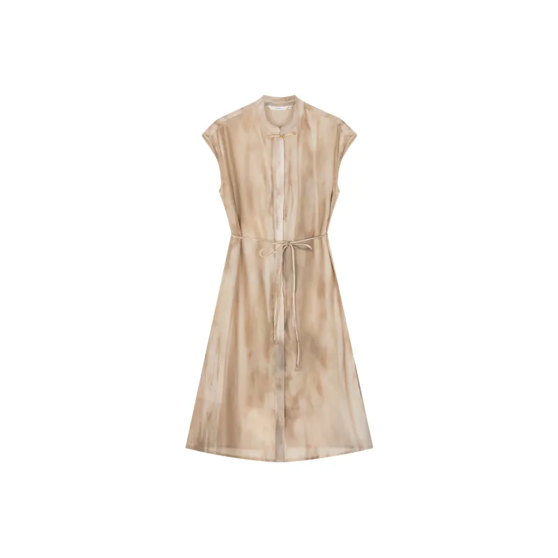 IHIMI Short Sleeved Dress Women's Light Brown-1