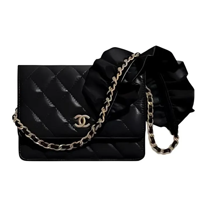 CHANEL WOC Lambskin One Shoulder Fanny Pack, Shoulder Bag, Card Holder, Wallet Mini Women's Black-0