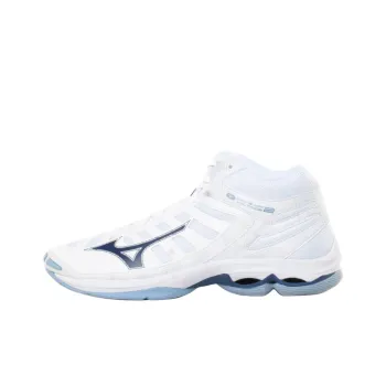 Mizuno Wave Voltage 2 Cushioning Slip Resistant Mid Top Training Shoes Men's White Blue