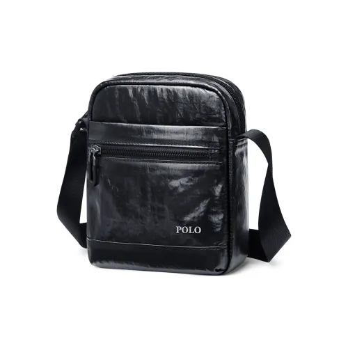 POLO Fabric Shoulder Bag, Crossbody Bag Men's Black