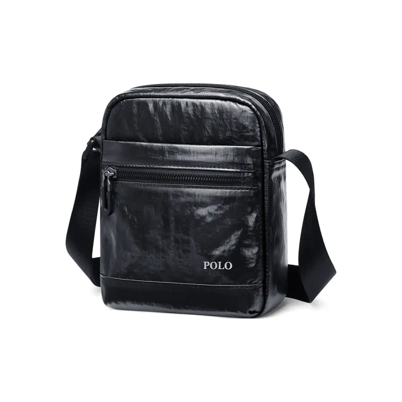 POLO Fabric Shoulder Bag, Crossbody Bag Men's Black-0