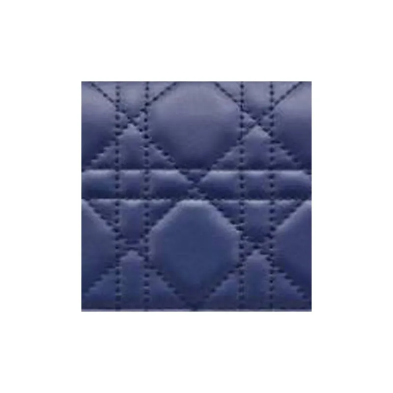 DIOR Lady Dior Sheepskin Wallet Small Size Women's Blue-2