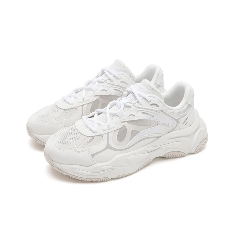 FILA Mars 4 Mars Shoes Slip Resistant, Abrasion Resistant, Breathable Low Top Casual Shoes Women's White Gray-2