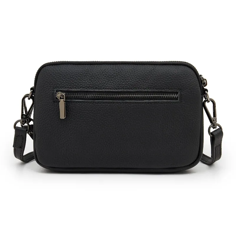 Old Man's Head Top Grain Cow Leather Shoulder Bag, Crossbody Bag Regular Women's Black/White/Khaki-3