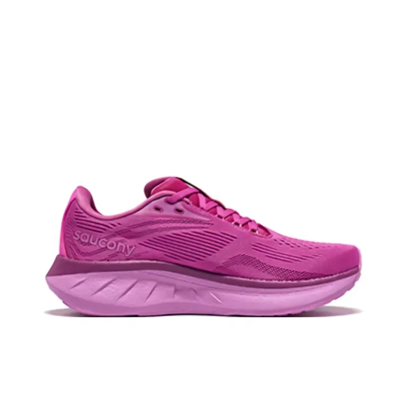 Saucony Ride 18 Cushioning, Wear Resistant Low Top Running Shoes Unisex Pink-1