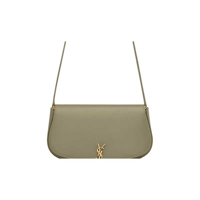 SAINT LAURENT Cow Leather Shoulder Bag Mini Women's Dark Moss Green-6