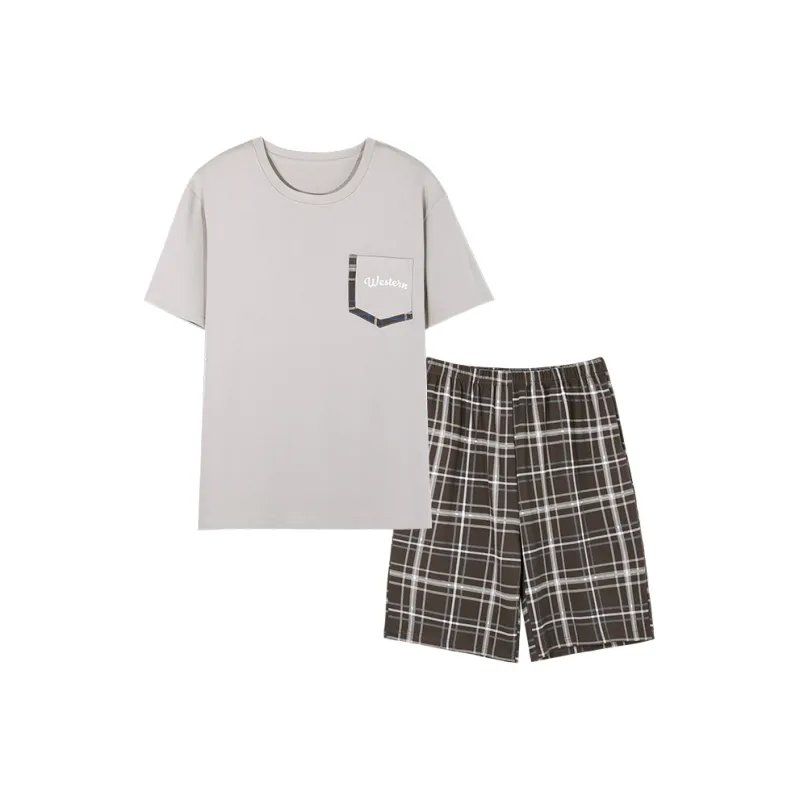 FENTENGCARE Pajama Set Men's Silver-0