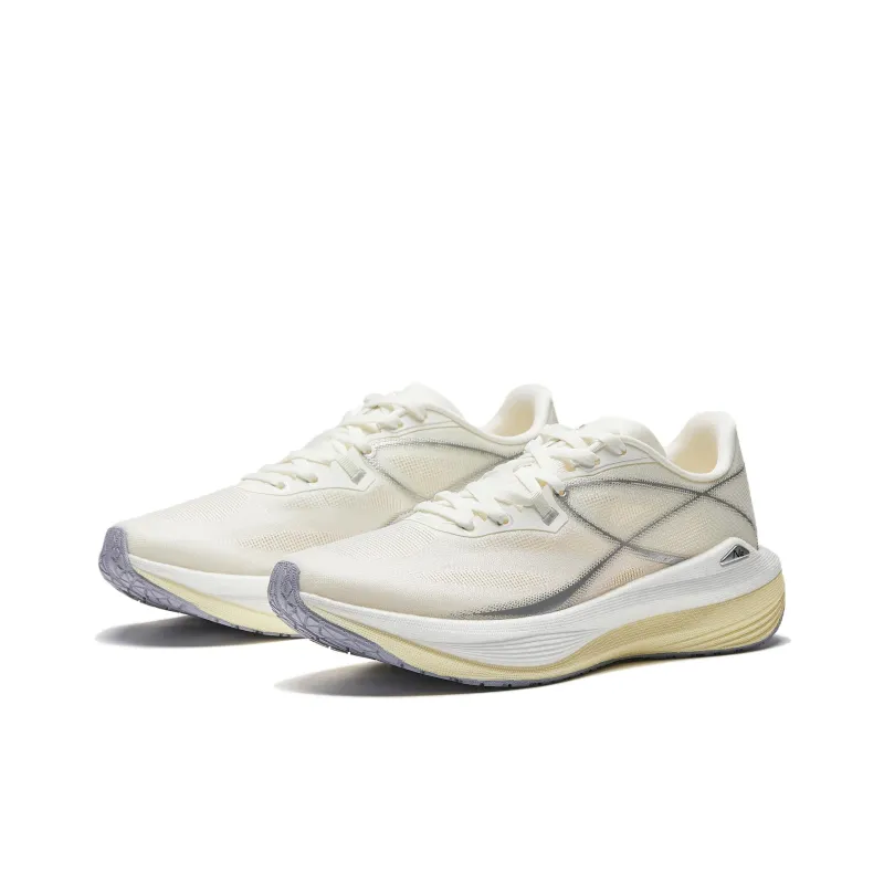 Anta Light Breeze Slip Resistant And Breathable Low Top Casual Running Shoes Women's Beige-2