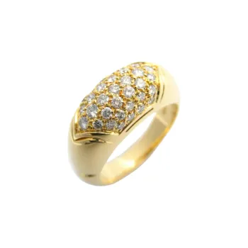 BVLGARI 2010s 18K Yellow Gold Celtica Diamond Ring