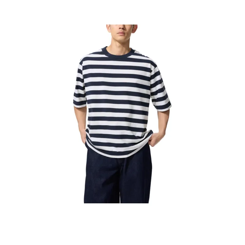 UNIQLO T Shirt Unisex Navy Blue-0