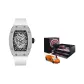 Silver Case Black Dial White Strap-New Arrival Model Car Box (Random Model Car)