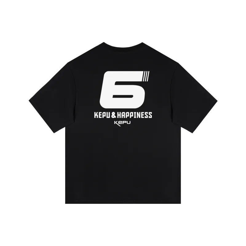 Kepu T Shirt Unisex Black Print Rose Red-5