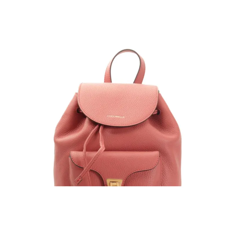 COCCINELLE Beat Calfskin Backpack Women's Pink-3