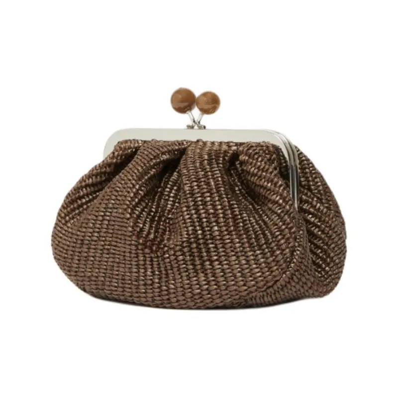 WEEKEND MaxMara Pasticcino Cotton Clutch Shoulder Bag Small Size Women's Umber-2
