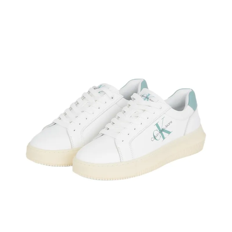 CKJ CALVIN KLEIN JEANS Low Top Skateboard Shoes Women's White Green-2