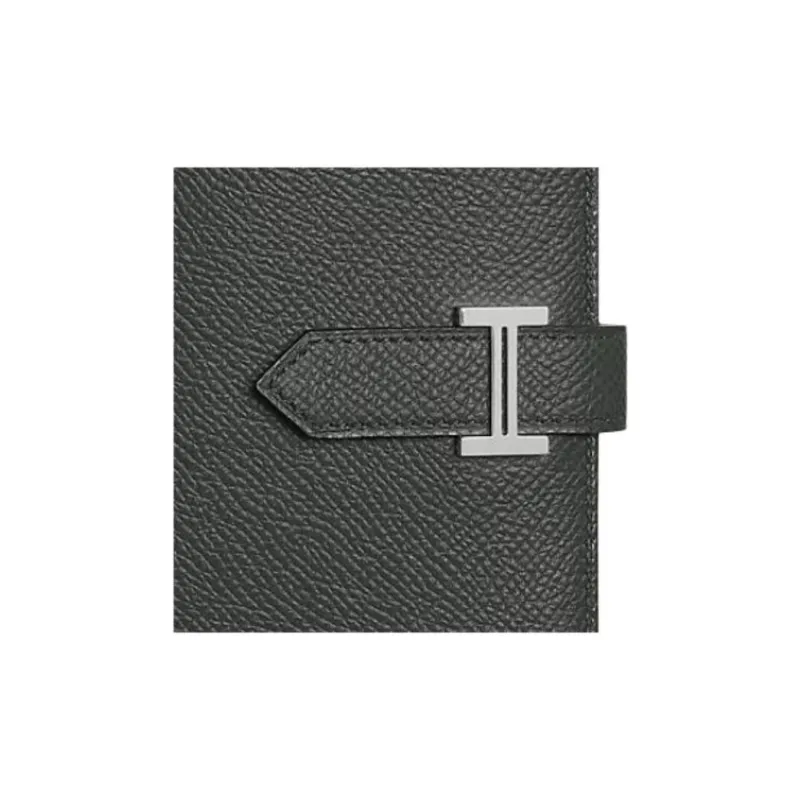 HERMES Bearn Calfskin Wallet Regular Men's Black-2