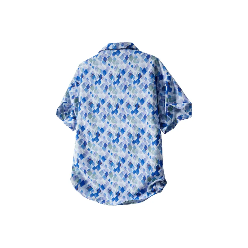 KNOW EVERY Floral Shirt Unisex Crete Blue-1