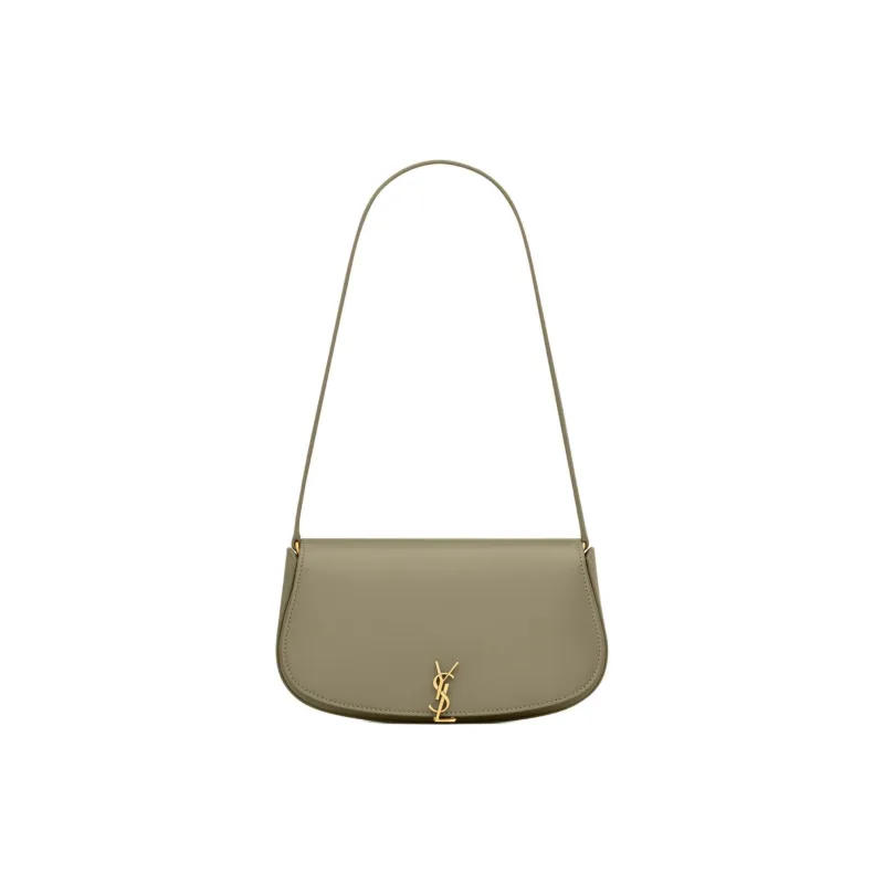 SAINT LAURENT Cow Leather Shoulder Bag Mini Women's Dark Moss Green-0