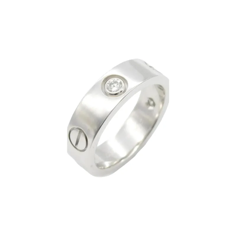 Cartier 2010s 18KT White Gold Love Diamonds Ring-2