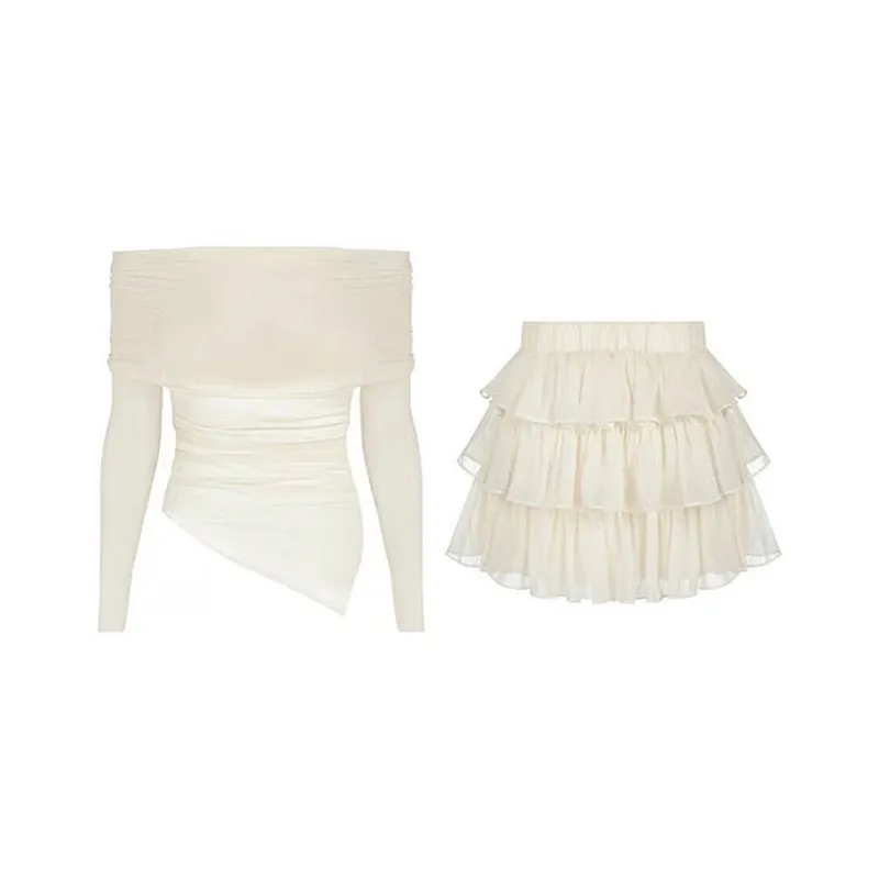 SYEEE WITH U Skirt Set Women's White-1