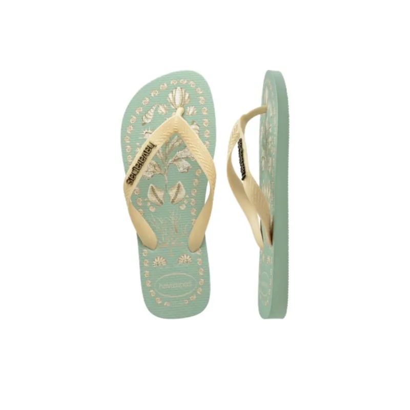 Havaianas Abrasion Resistant Slip Resistant Flip Flops Women's Green-5