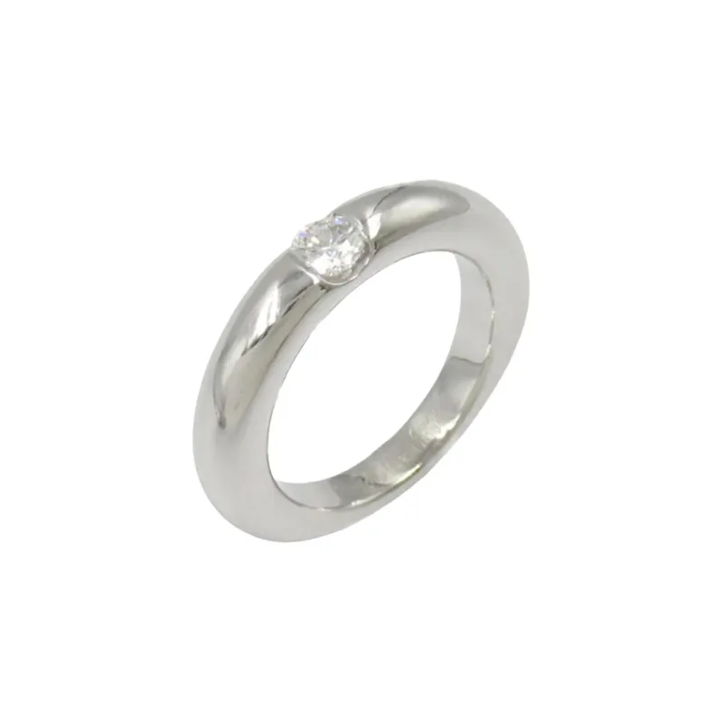 Cartier 2010s Pre owned 18kt White Gold Ellipse Diamond Ring-2