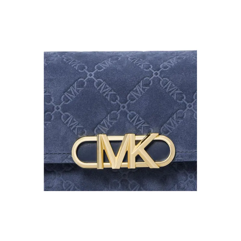 MICHAEL KORS PARKER Cow Leather Handbag, Shoulder Bag Medium Size Women's Blue-4