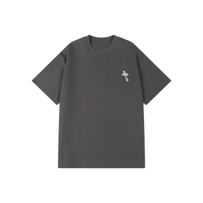 Caramella Drop Shoulder Sleeve T Shirt Unisex White Heather Gray-7