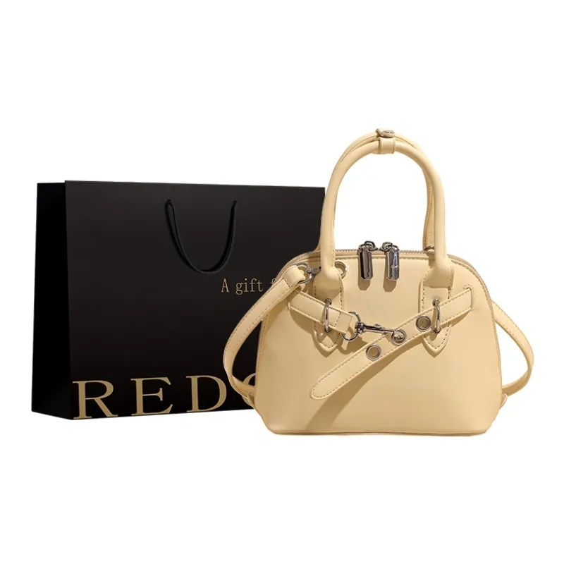 REDOO PU Handbag Women's Black Ecru/Light Yellow/Light Pink-3