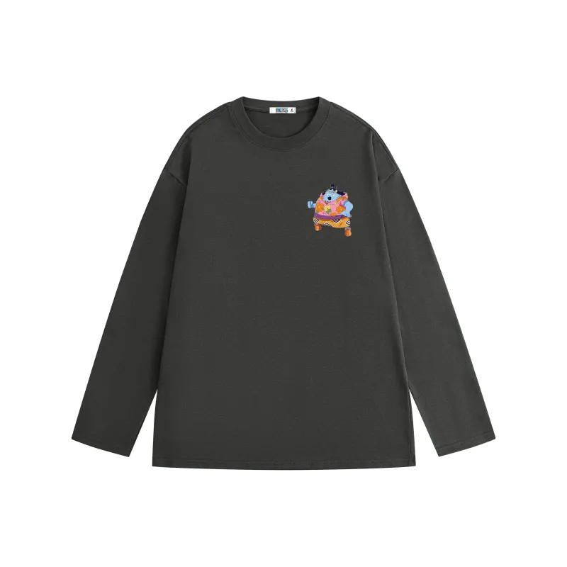 ONE PIECE Students' Casual Long Sleeved T Shirt Men's Solid Color Basic-16