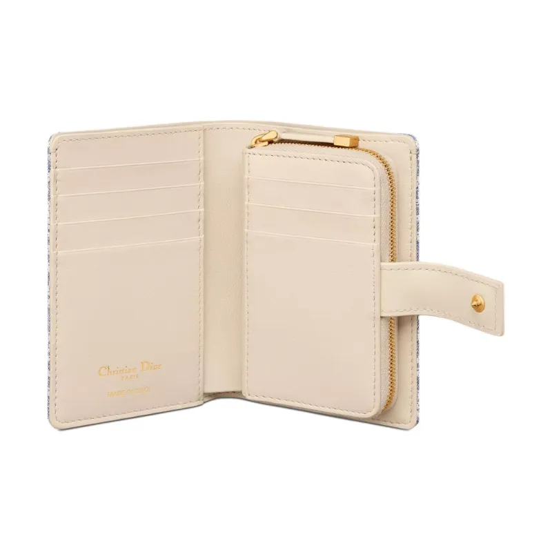 DIOR 30 Montaigne Cotton Wallet Women's Beige-4