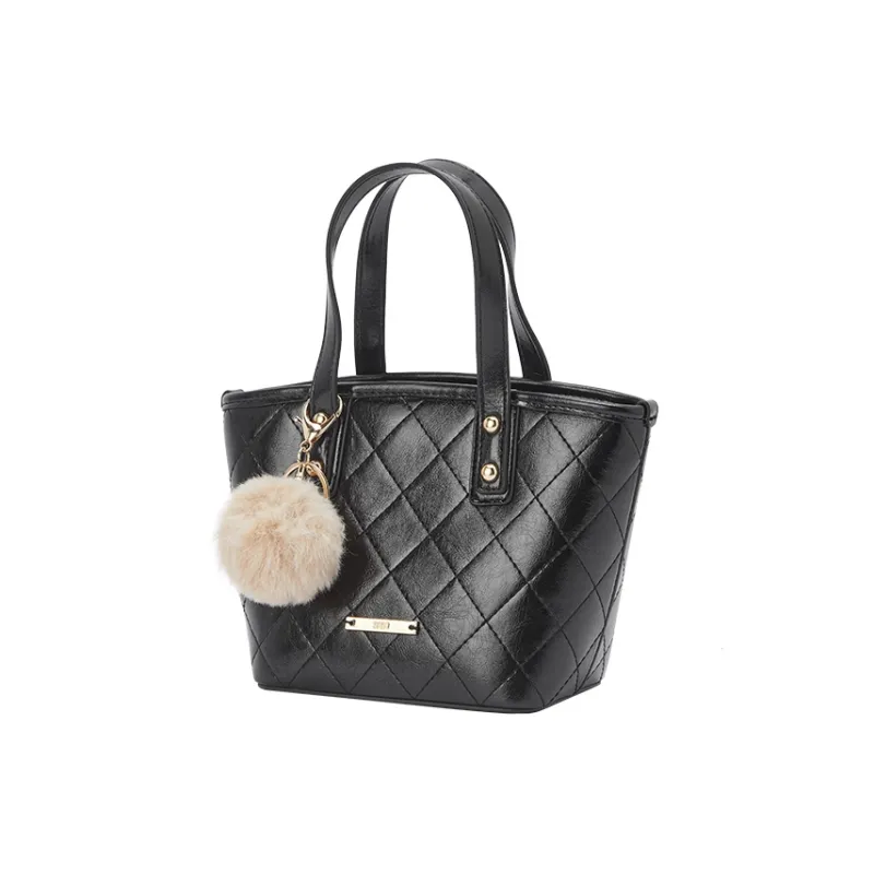 SEM/R Synthetic Leather Handbag Medium Size Women's Raw White/Smoky Gray Silver/Black-7