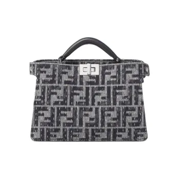 FENDI Peekaboo ISeeU Cotton Shoulder Bag, Crossbody Bag, Handbag Men's Blue