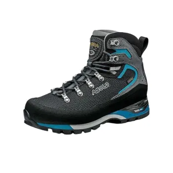 ASOLO Abrasion Resistant Waterproof And Breathable Lightweight High Top Hiking Shoes Women's Black Blue