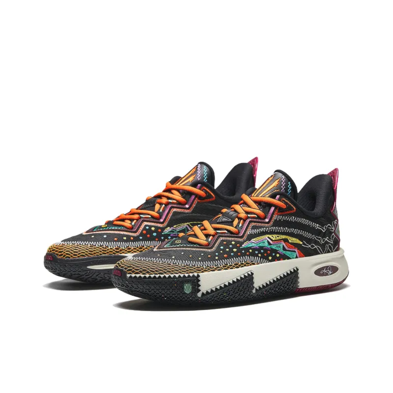 Anta KAI 2 Cushioning, Abrasion Resistant, And Resilient Properties Low Top Basketball Shoes Men's Black Green Orange-2