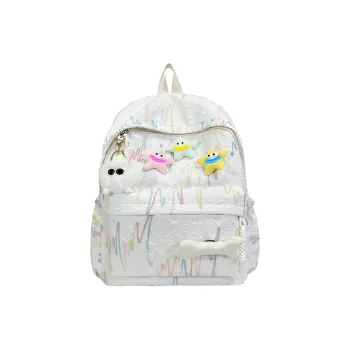 SEVENMOONS Nylon Backpack Unisex White/Black/Pink/Yellow/Sky Blue