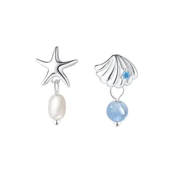 Happy Tide S999 Fine Silver Earrings Women's