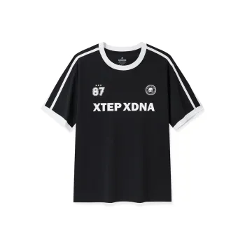 XTEP T Shirt Unisex Matte Black/Raw White