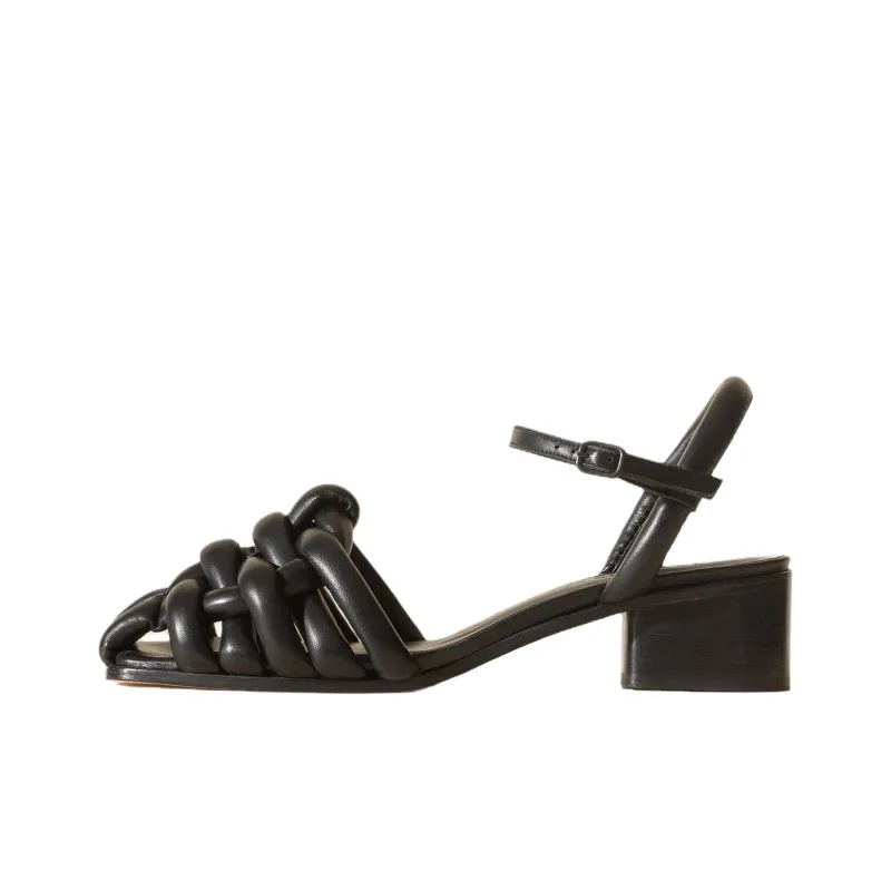 Hereu Cabersa Chunky Heel High Heels 4cm Women's Black-0