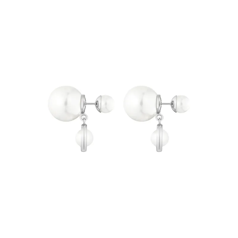 DIOR Pearl Earrings Women's Silver-1