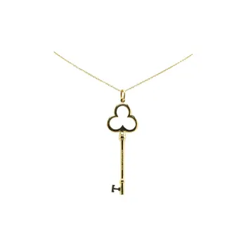 TIFFANY & CO. 2000 2025 18K Yellow Gold Trefoil Open Key Pendant Necklace