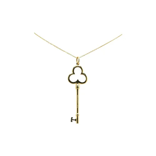 TIFFANY & CO. 2000 2025 18K Yellow Gold Trefoil Open Key Pendant Necklace