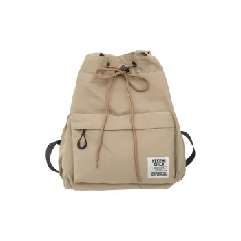 XIANGSU Nylon Backpack Unisex Khaki/Black/White/Gray/Blue