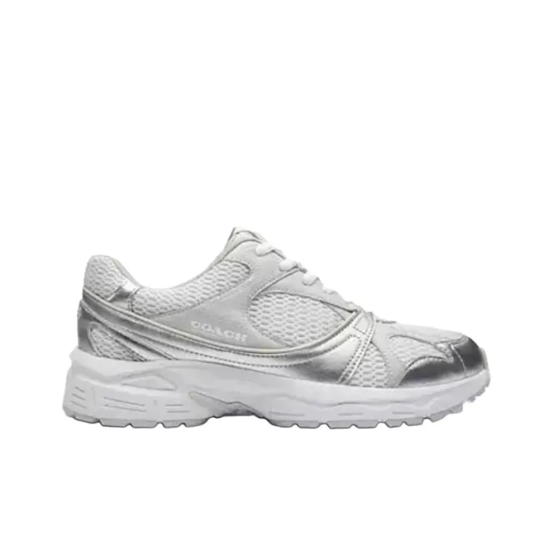 COACH Low Top Casual Shoes Women's Silver-1