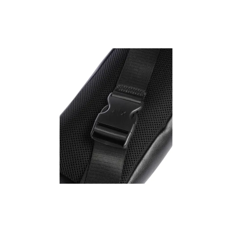 ARMANI EXCHANGEAE Polyurethane One Shoulder Crossbody Fanny Pack Men's Black-4