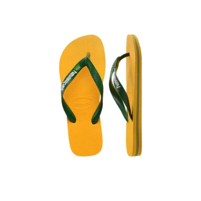 Havaianas Brazil Logo Flip Flops Men's Yellow-3