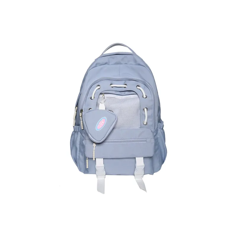 XIANGSU Nylon Backpack Unisex Green/Yellow/Blue/Black/White-10