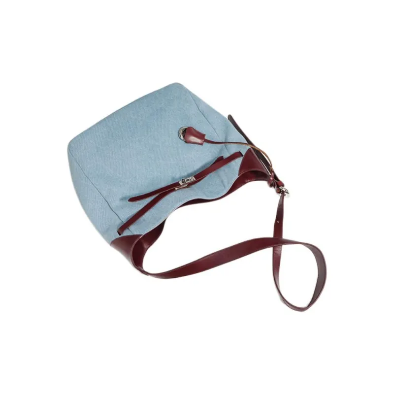 H YXIANG Denim Shoulder Bag Regular Women's Blue & Burgundy/Blue & Pink-2