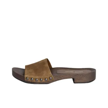 MIU MIU Slip Resistant Slide Slippers Women's Cinnamon